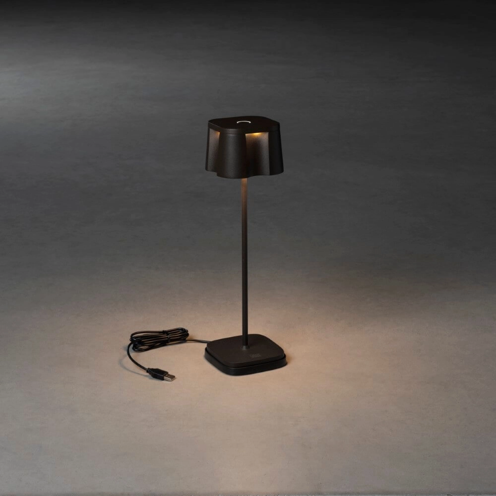 Lampe de table noire Nice rechargeable KonstSmide 7318307818758
