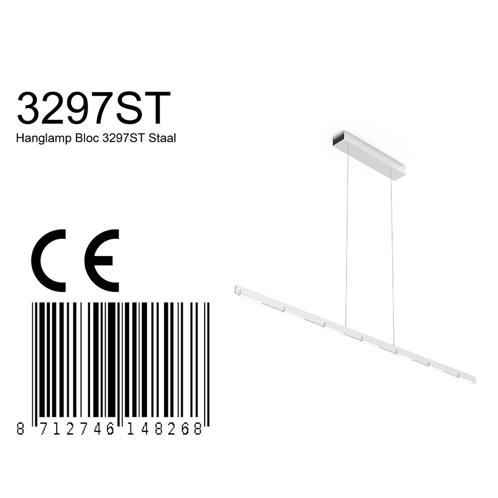 Suspension élégante Bloc gris métallisé Steinhauer 8712746148268