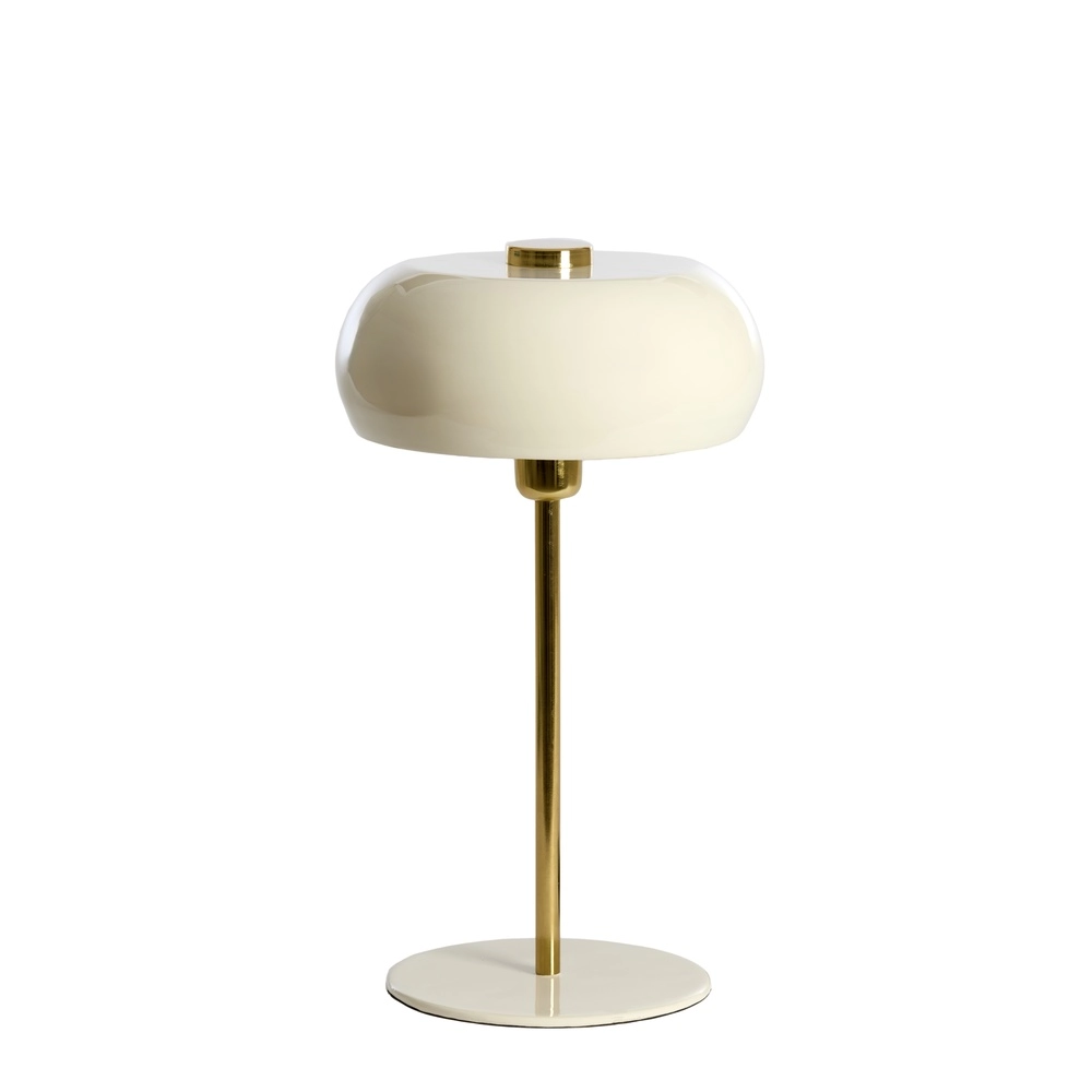 Lampe de table Surin Ø 26cm - crème brillante avec or
