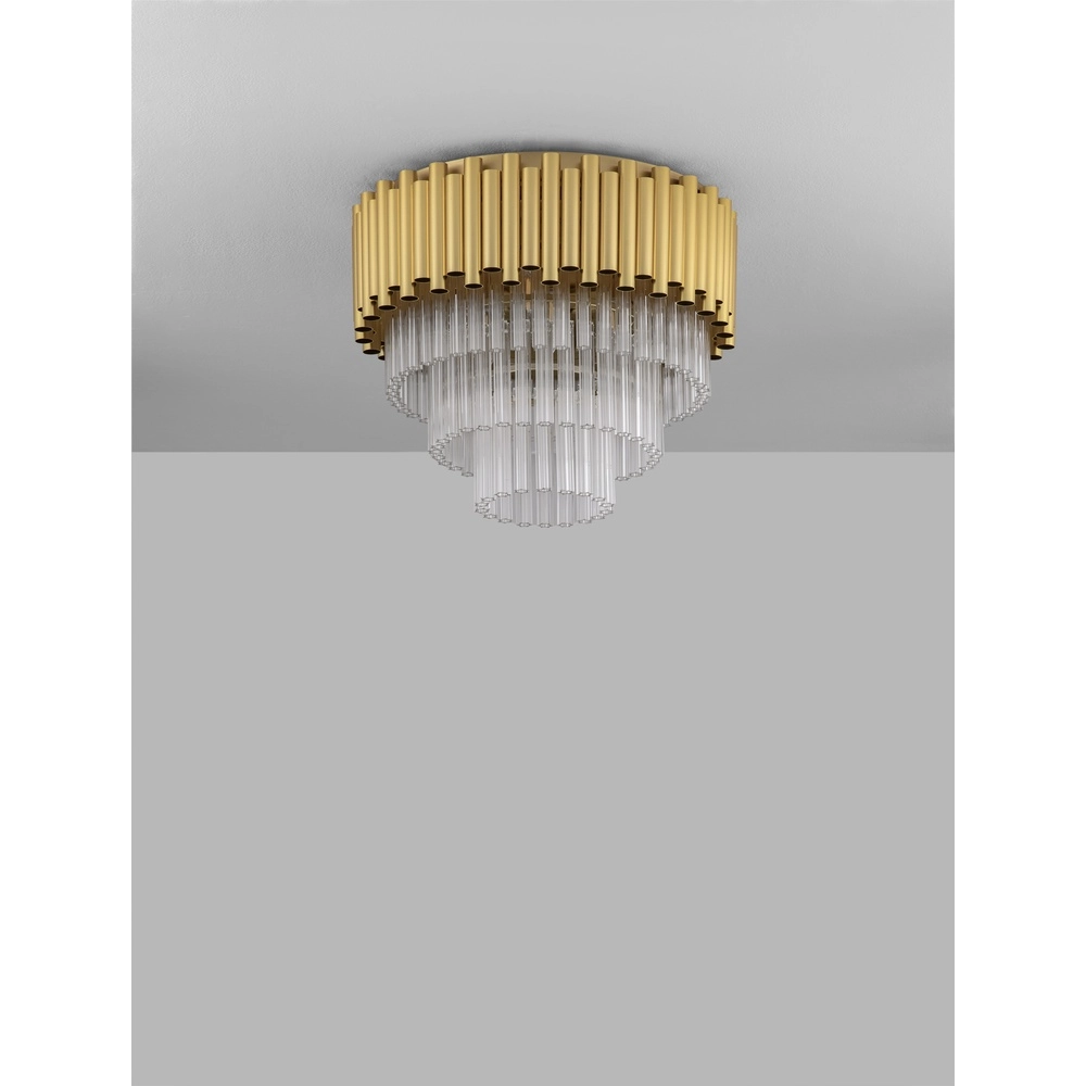 Plafonnier Magnolia or avec cristal Ø 40cm Lyora 5212017434999