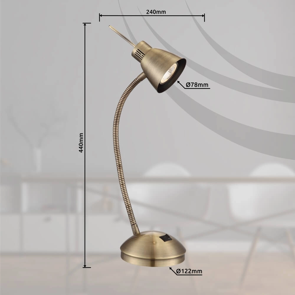 Lampe de bureau classique Nuova nickel mat Globo 9007371343331