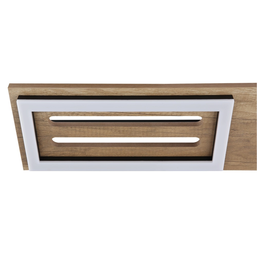 Lampe de plafond à design Bruce noir avec bois Globo 9007371592111