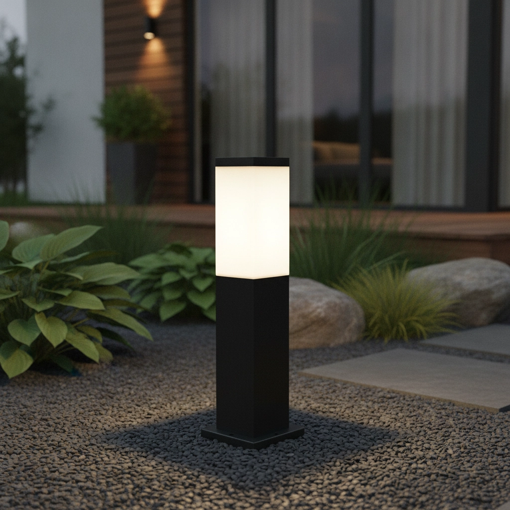 Lampe d'extérieur sur pied noire Havana 45 cm - noir