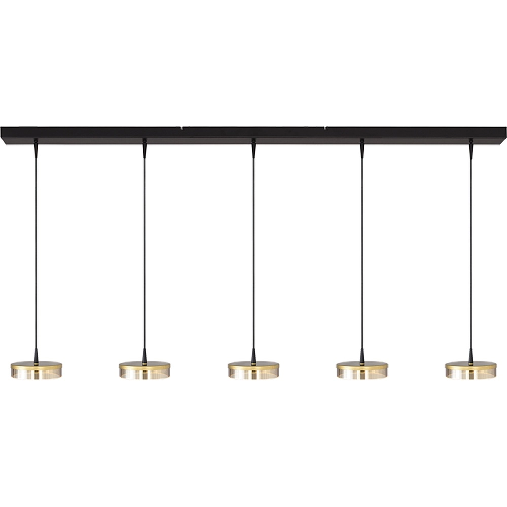 Lampe suspendue à 5 lumières Imperia 160 cm noir avec or
