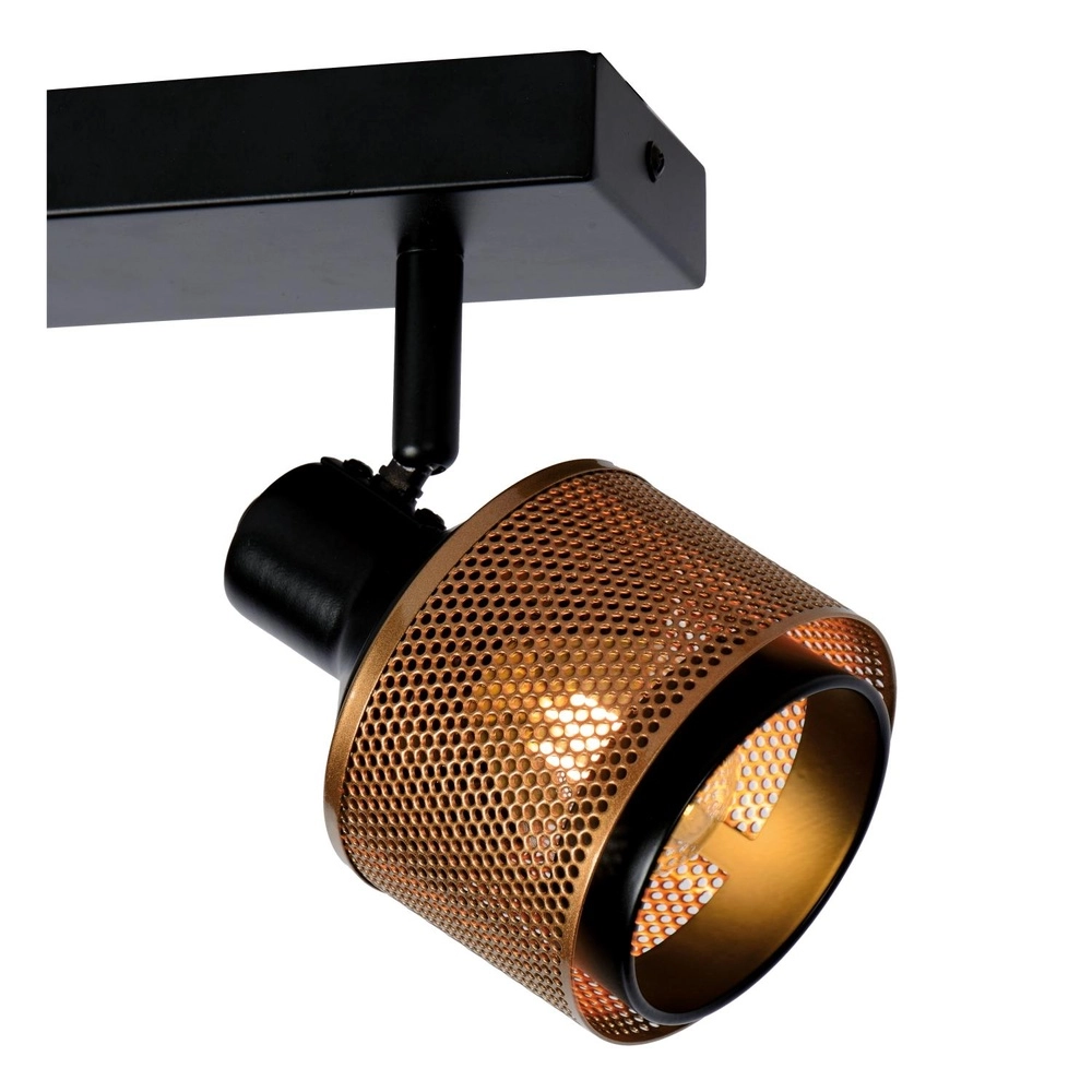 Lampe de plafond Rafa 2-noir clair avec cuivre Lucide 5411212771292