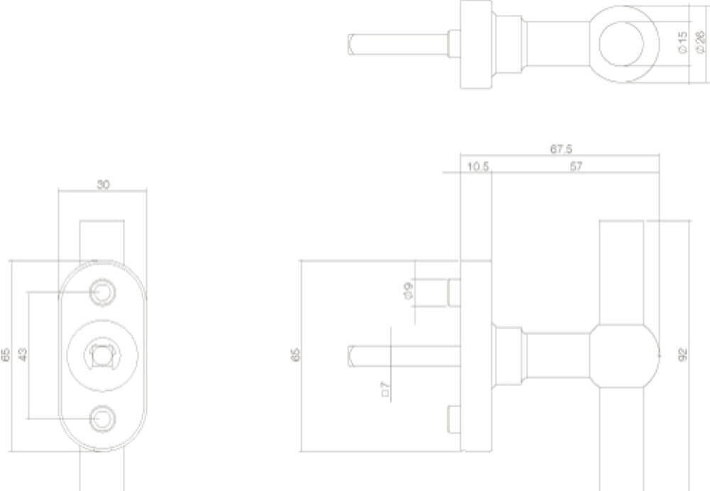 Poignée de fenêtre en forme de T Ventra Inox Intersteel 8714186112632