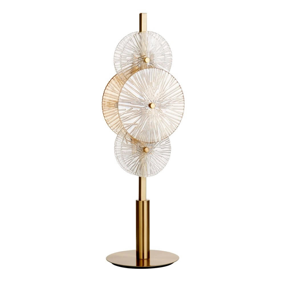 Lampe de table dorée Wagon Wheel 66 cm de haut Lampe de table dorée Wagon Wheel 66 cm de haut