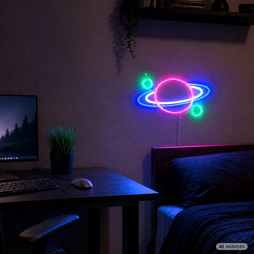 Lampe murale au néon Neon-Tales Planète Brilliant 4004353477812