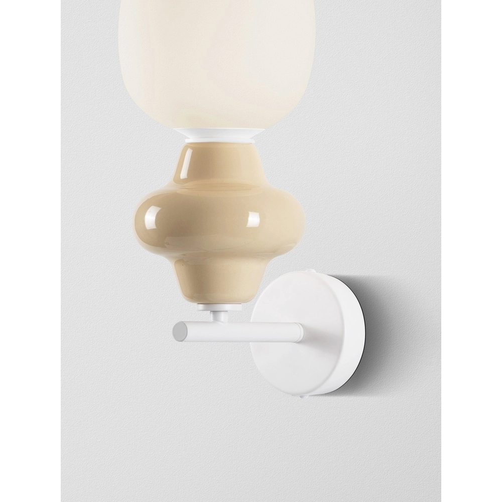 Applique murale Clio céramique jaune avec verre blanc Lyora 5212017461377