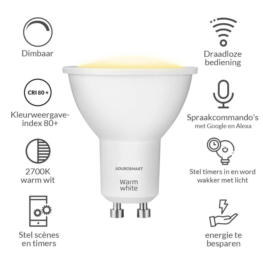 2-pack GU10 - 350 lumen - 2700K AduroSmart 852263008596