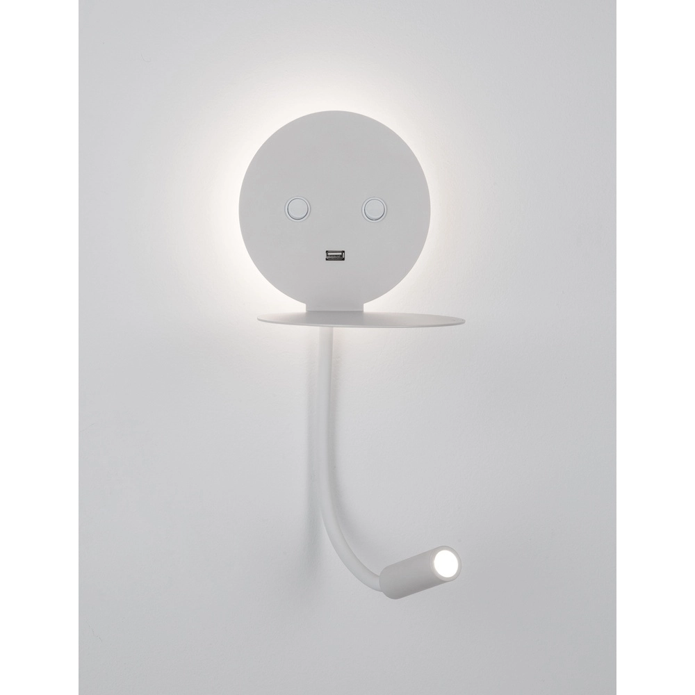 Lampe de chevet Eclip Blanc avec USB