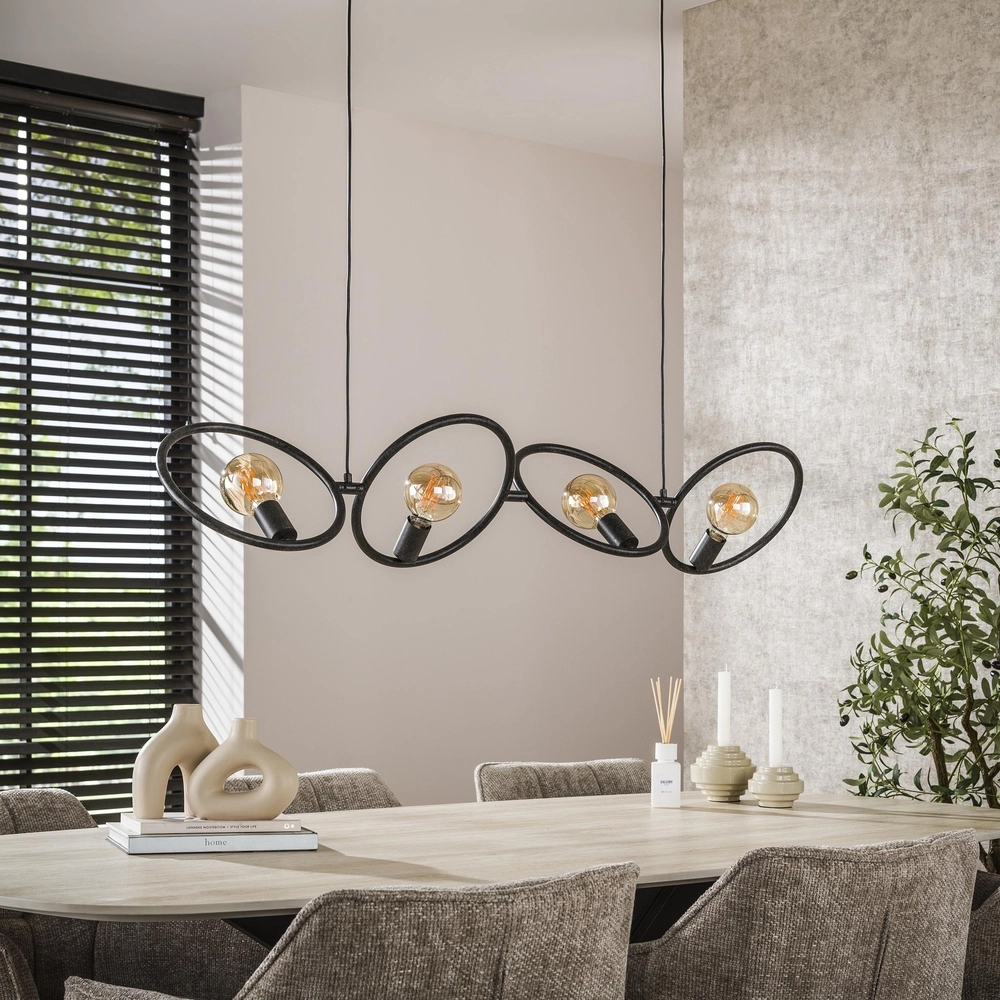 Lampe pendante de conception Loop noir - 4x E27 Lyora 8716803511057
