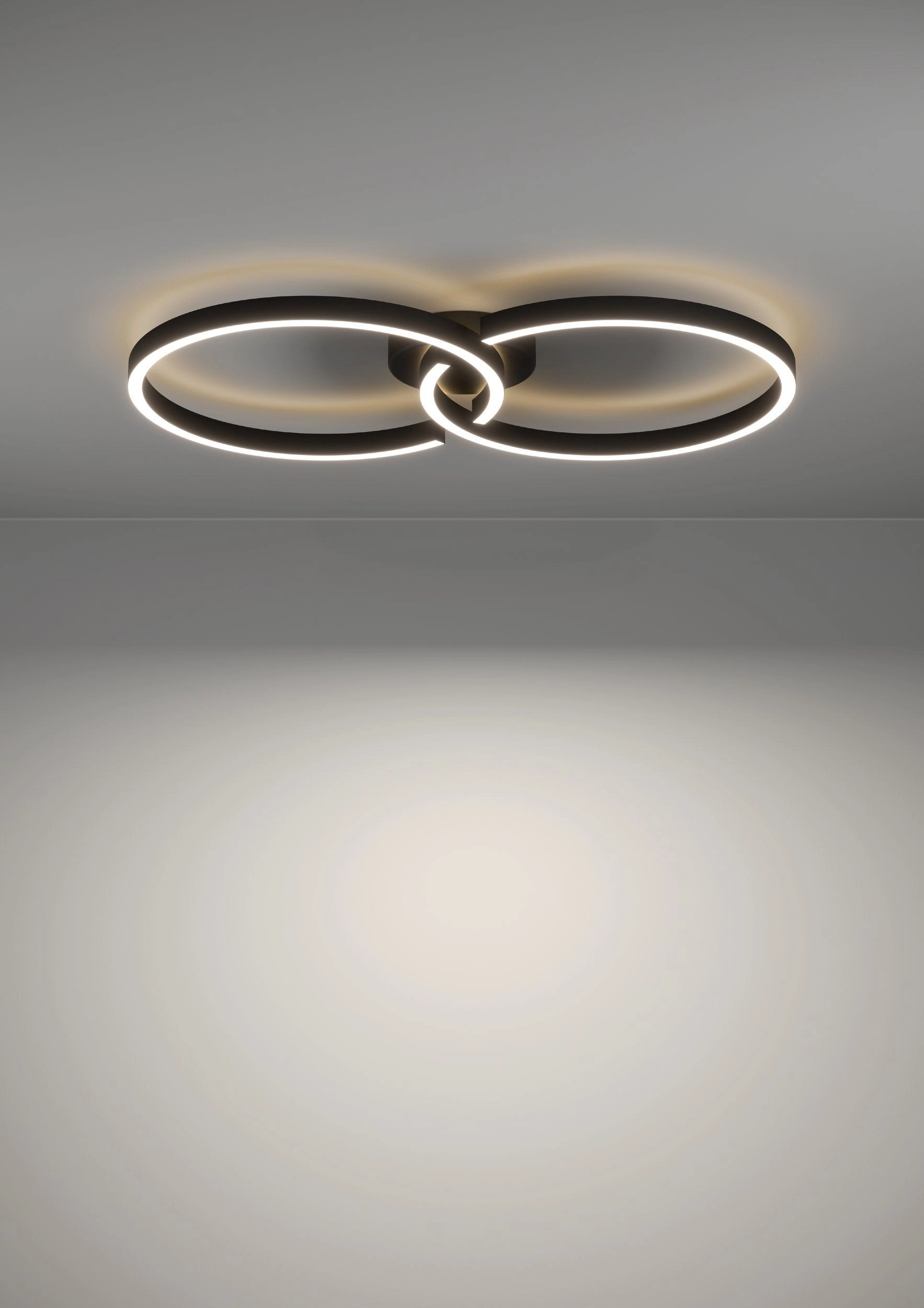 Plafonnier LED noir Amandolo 2 anneaux Eglo 9008606275076