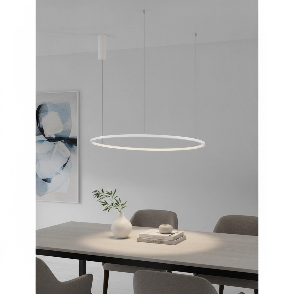 Suspension ronde Tarquin blanc Ø 80cm