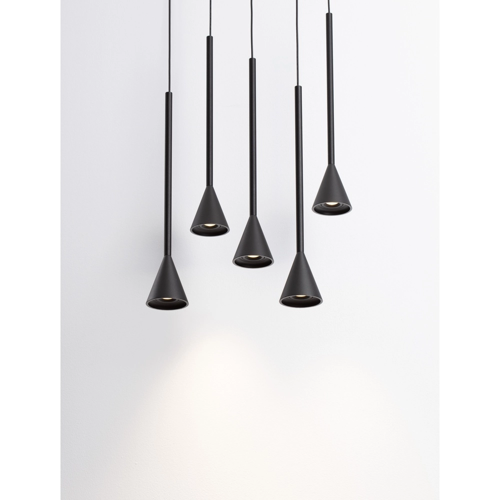 Suspension Net rond 5 lumières noir Lyora 5212017445322