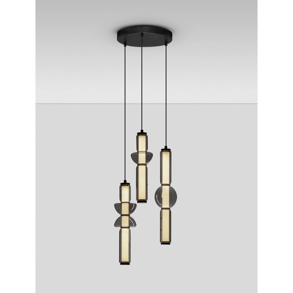 Suspension design Ulon Verre fumé à 3 lumières Lyora 5212017474193