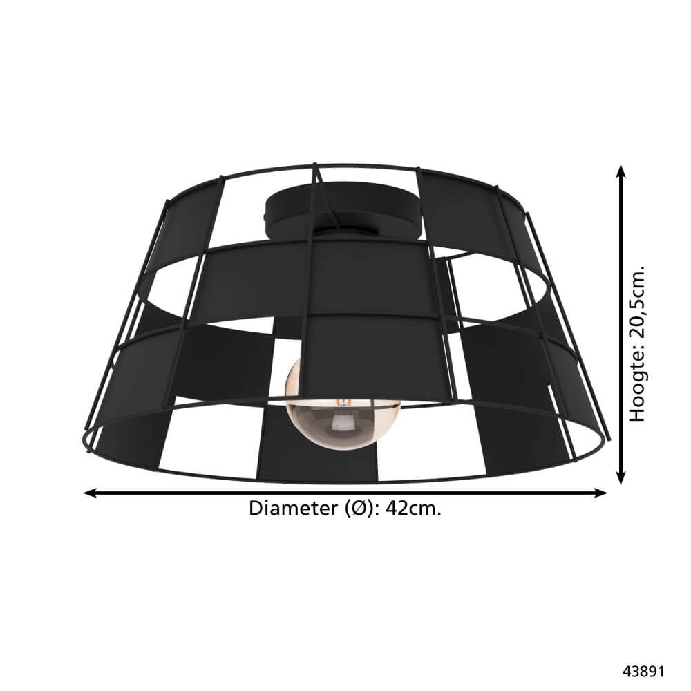 Plafonnier noir Pontefract Ø42cm Eglo 9002759438913