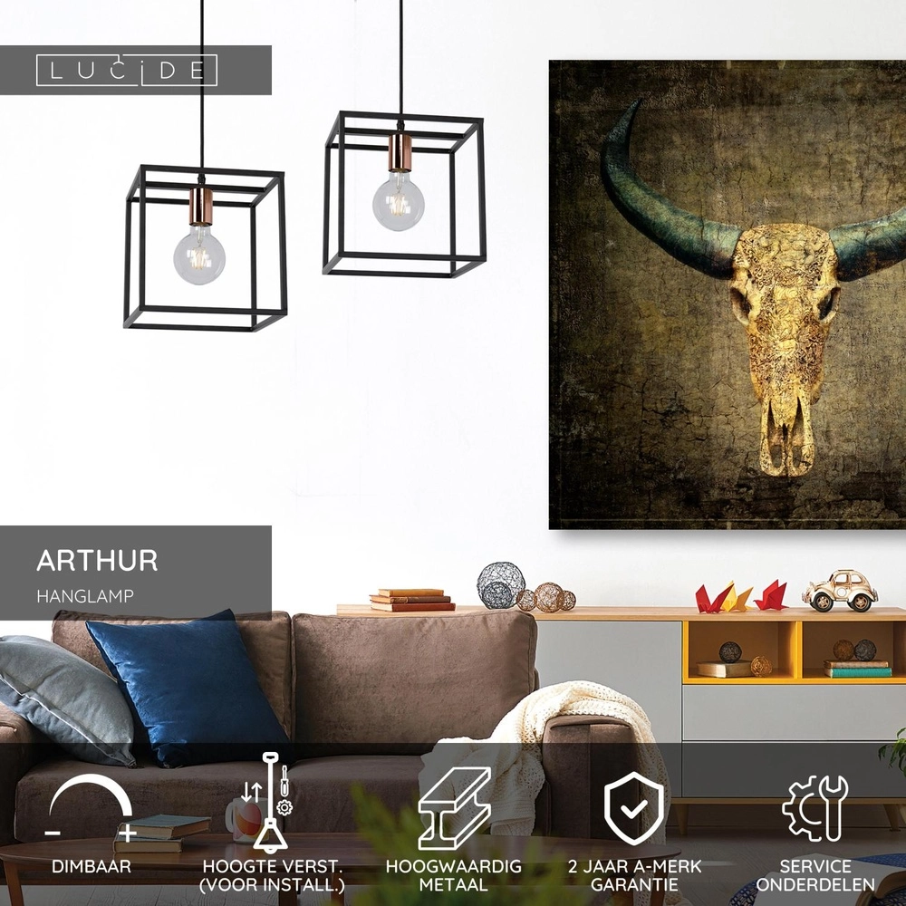 Lampe suspendue Arthur Noir Lucide 5411212082749