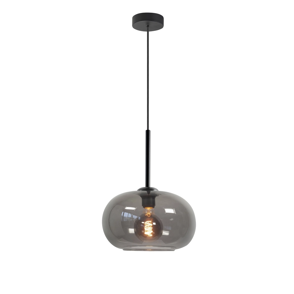 Suspension Bellini noir avec verre fumé Ø 31cm Suspension Bellini noir avec verre fumé Ø 31cm