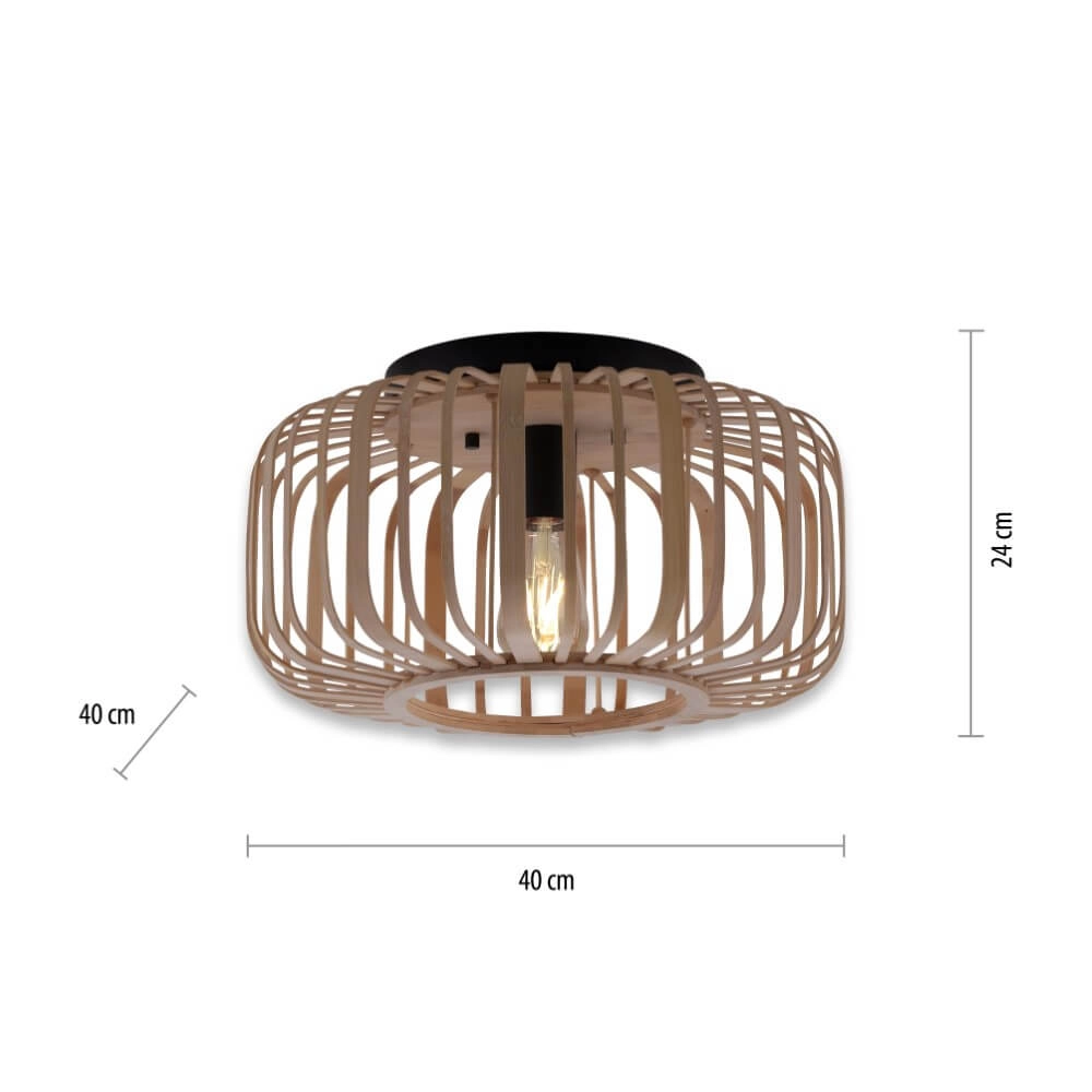 Plafonnier bois Racoon Ø42cm Just Light 4043689984366