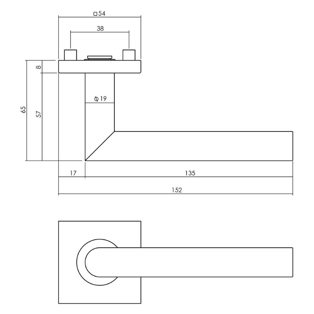 Kit de porte avant Vurano Protection contre la traction à noyau carré en acier inoxydable Intersteel 8714186408353