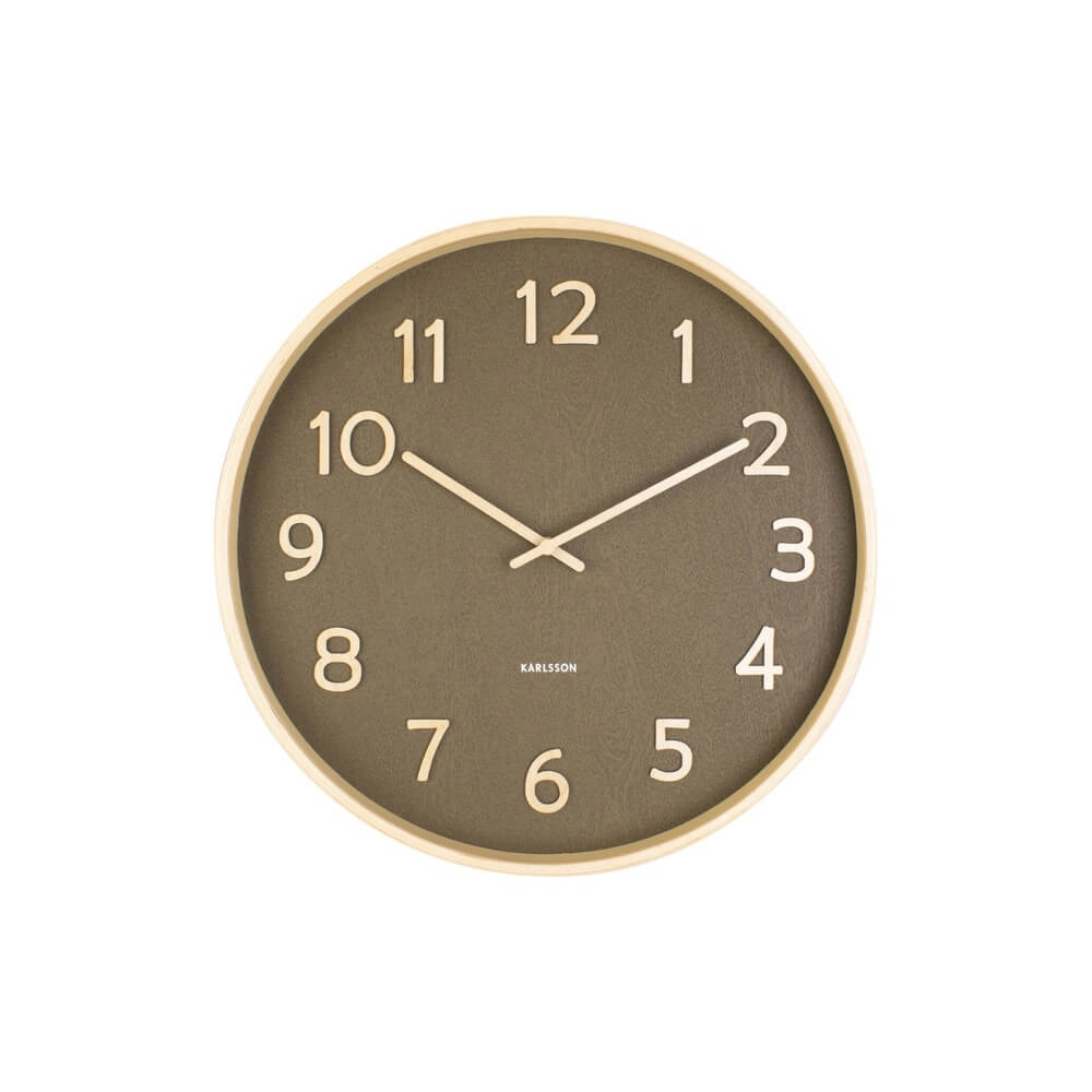 Horloge murale Pure bois vert - Ø 40cm