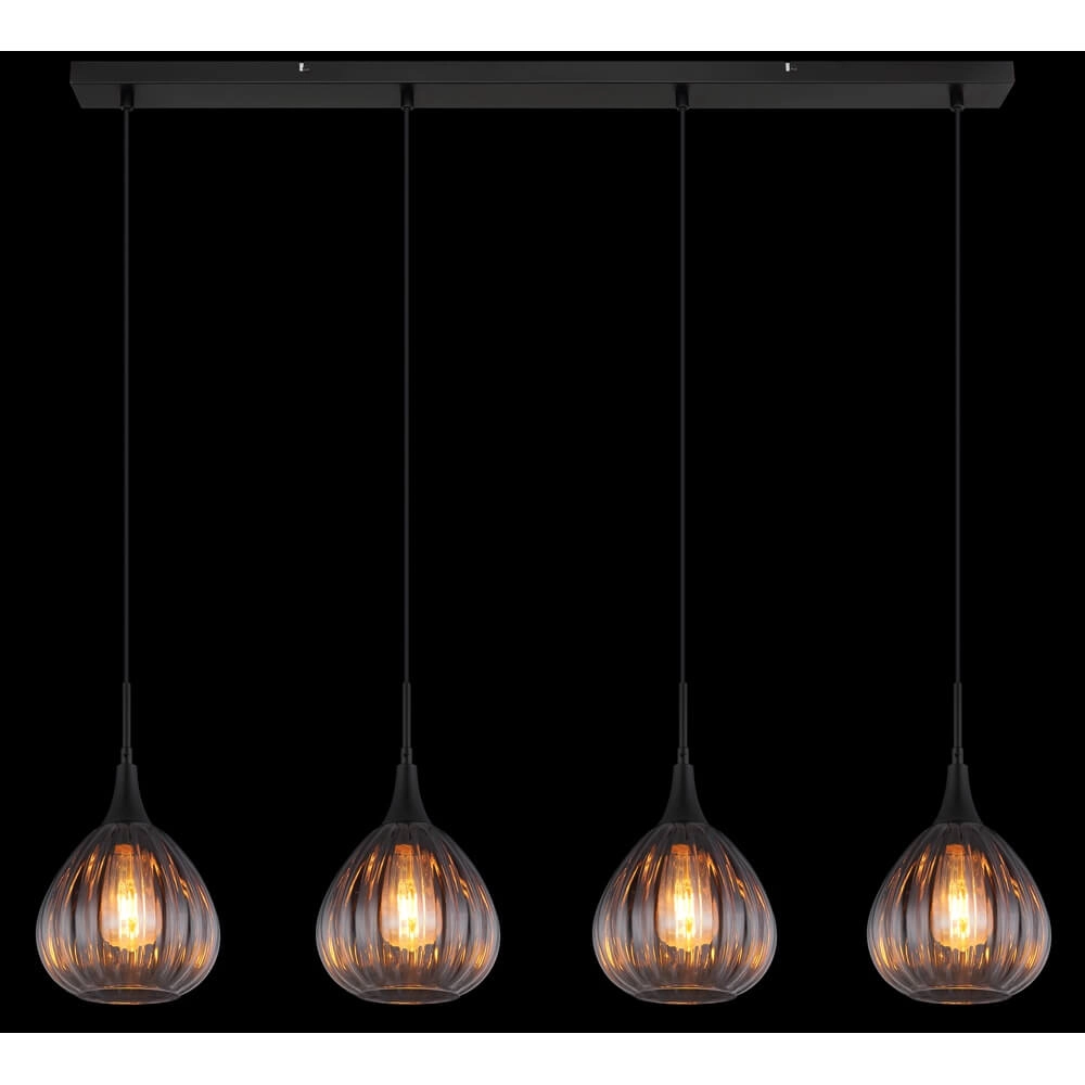 Suspension noire Olsen 4 lumières Globo 9007371459803