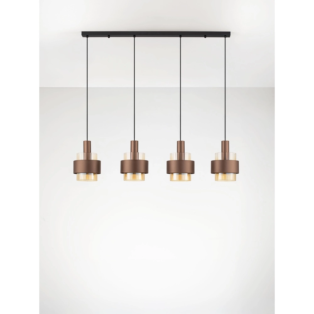 Lampe pendante moderne Serena Café marron 4 clairs Lyora 5212063501157