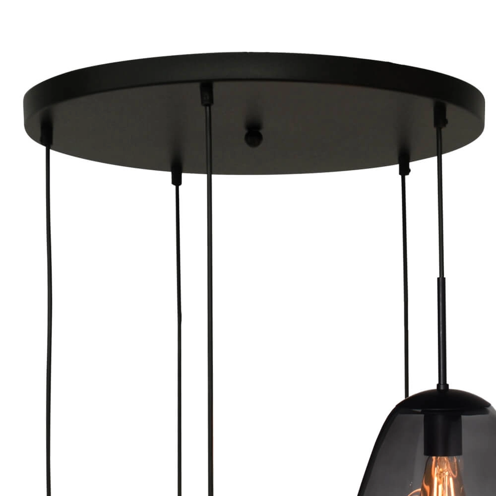 Lampe suspendue Vide Lava 5x verre à fumée Masterlight 8718121286549