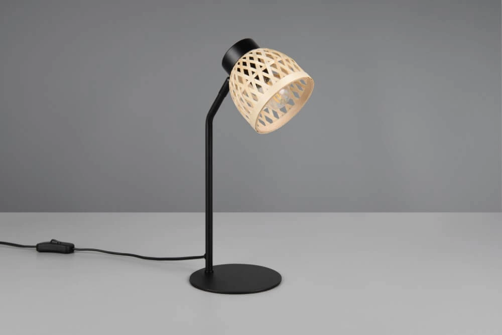 Lampe de table noire Laurent avec bouchon de crème Trio 4017807637571