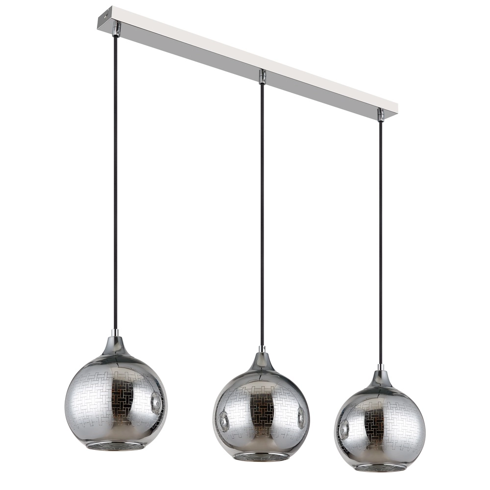 Lampe pendante à 3 lampes Lourdes Blanc Globo 9007371509072