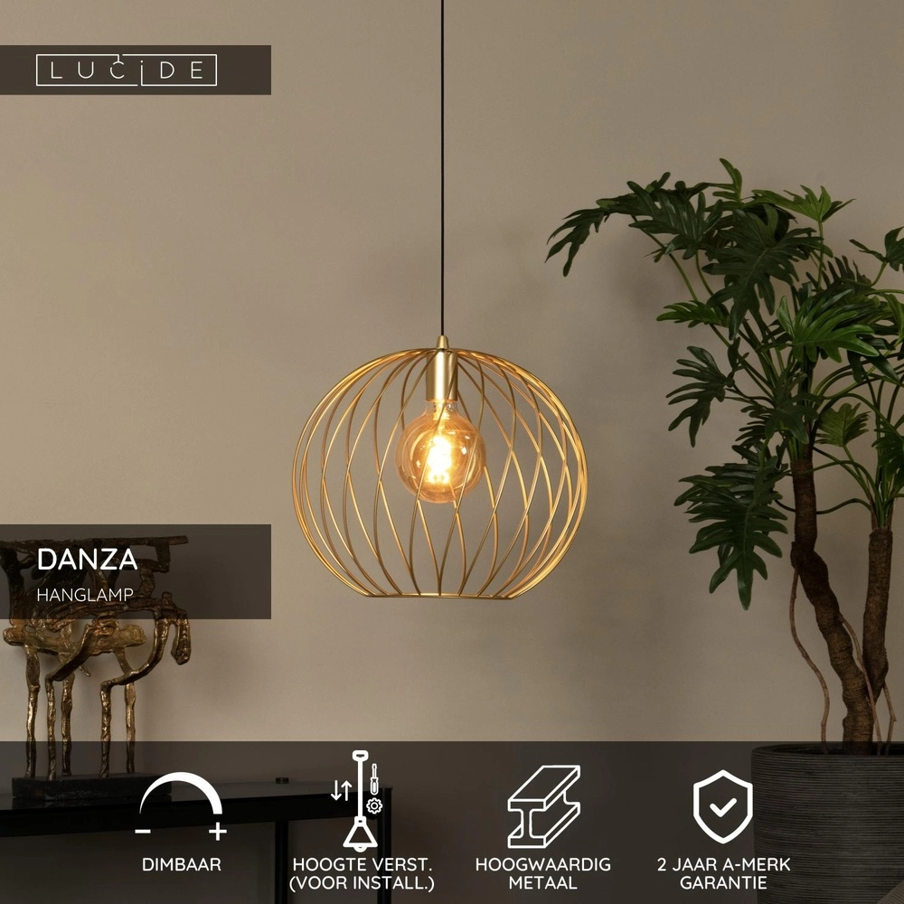Lampe suspendue Danza Ø 40 cm d’or Lucide 5411212211521
