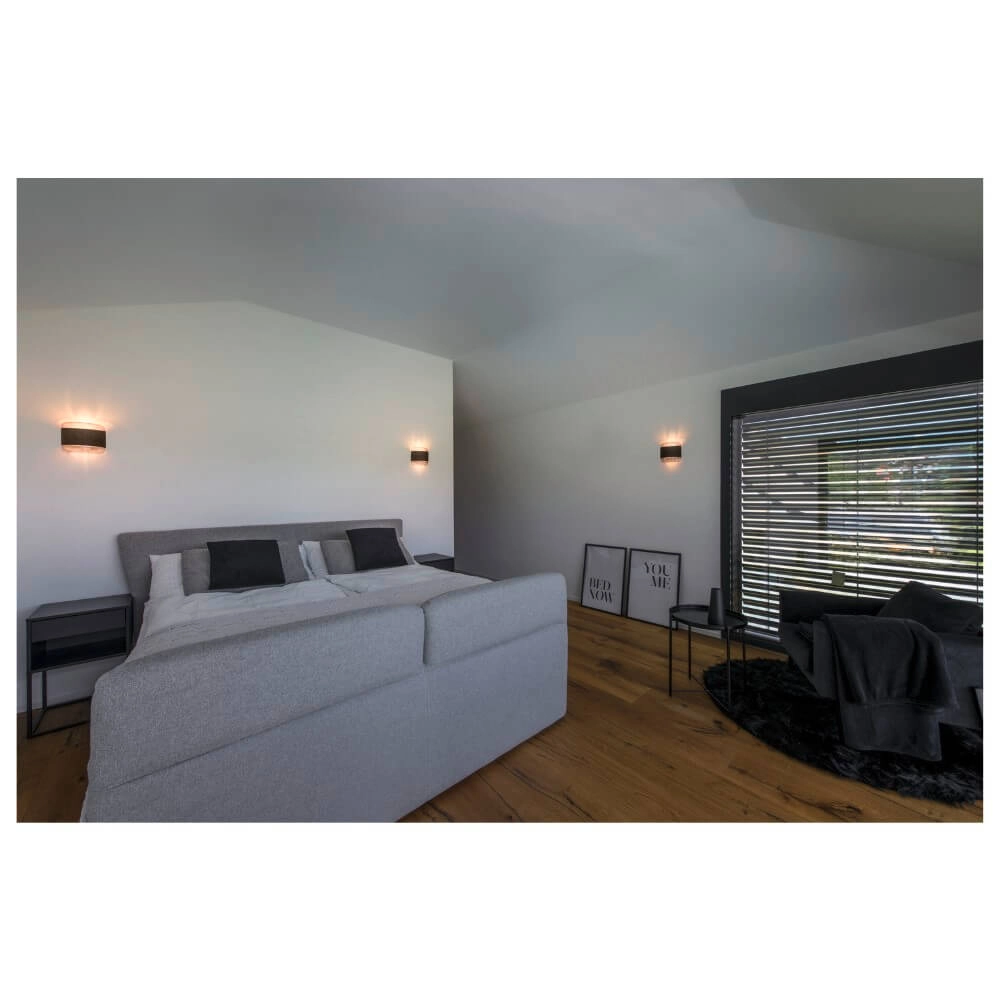 Applique de chambre à coucher Pantilo Rope noir avec verre fumé SLV 4024163280877