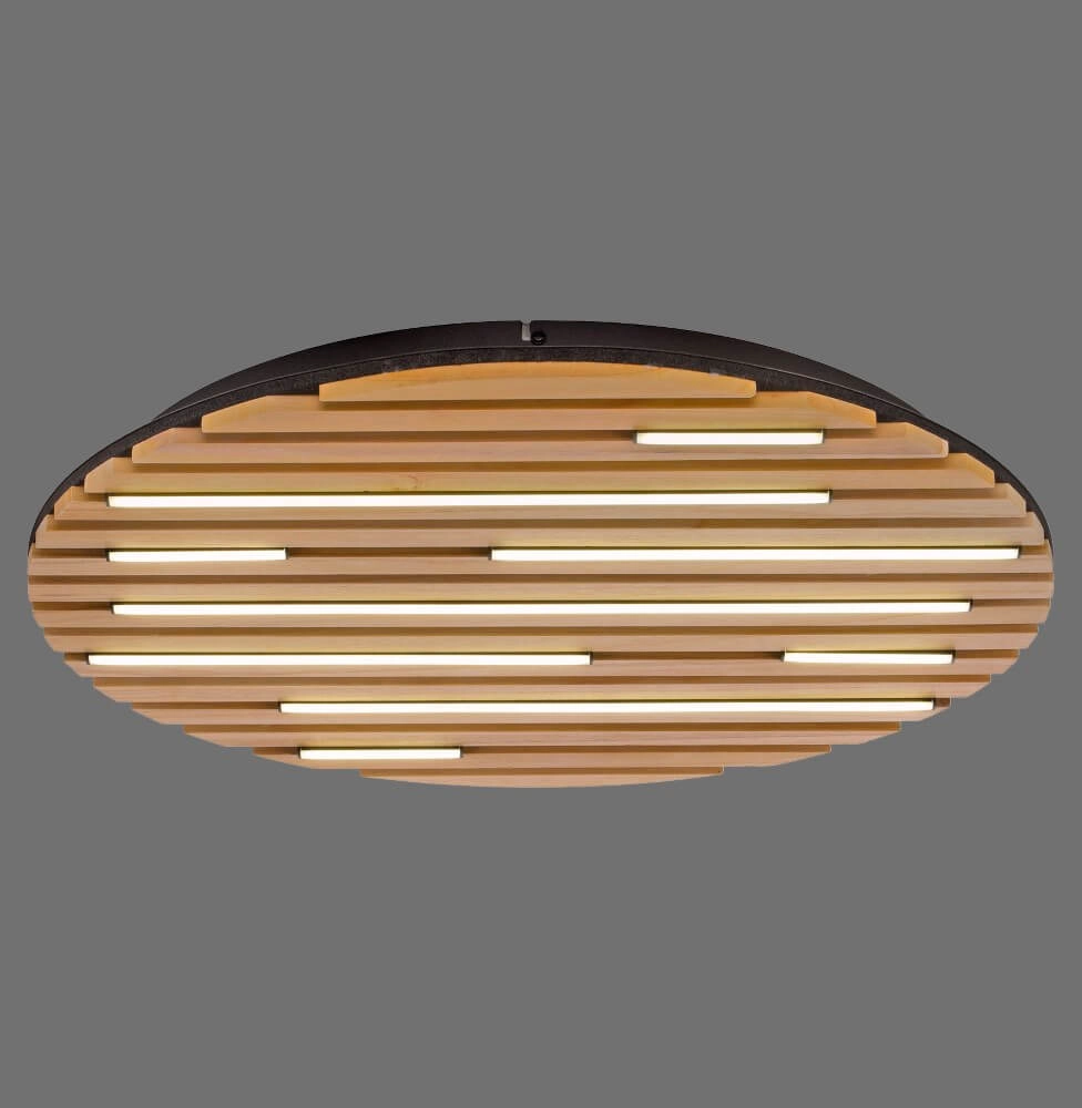 Plafonnier rond Q-Akustik Bois Ø 60cm Paul Neuhaus 4012248385364