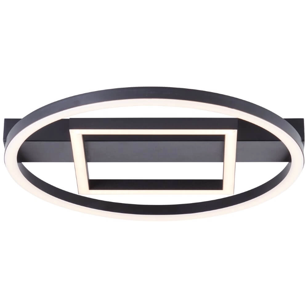 Plafonnier Maureen Ø 37cm avec carré noir Plafonnier Maureen Ø 37cm avec carré noir