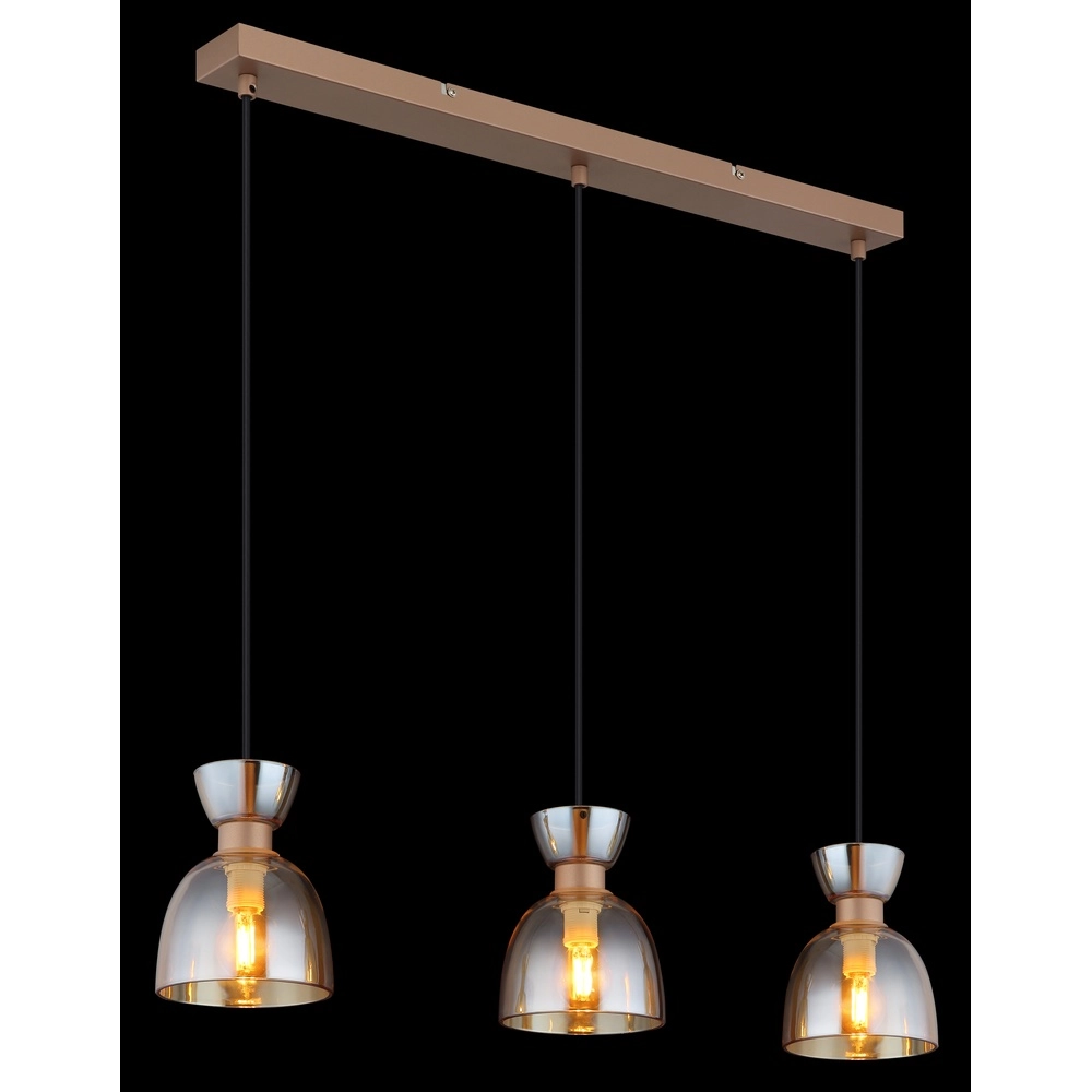 Lampe pendante de conception Massey Café brun 3 lumières Globo 9007371533503