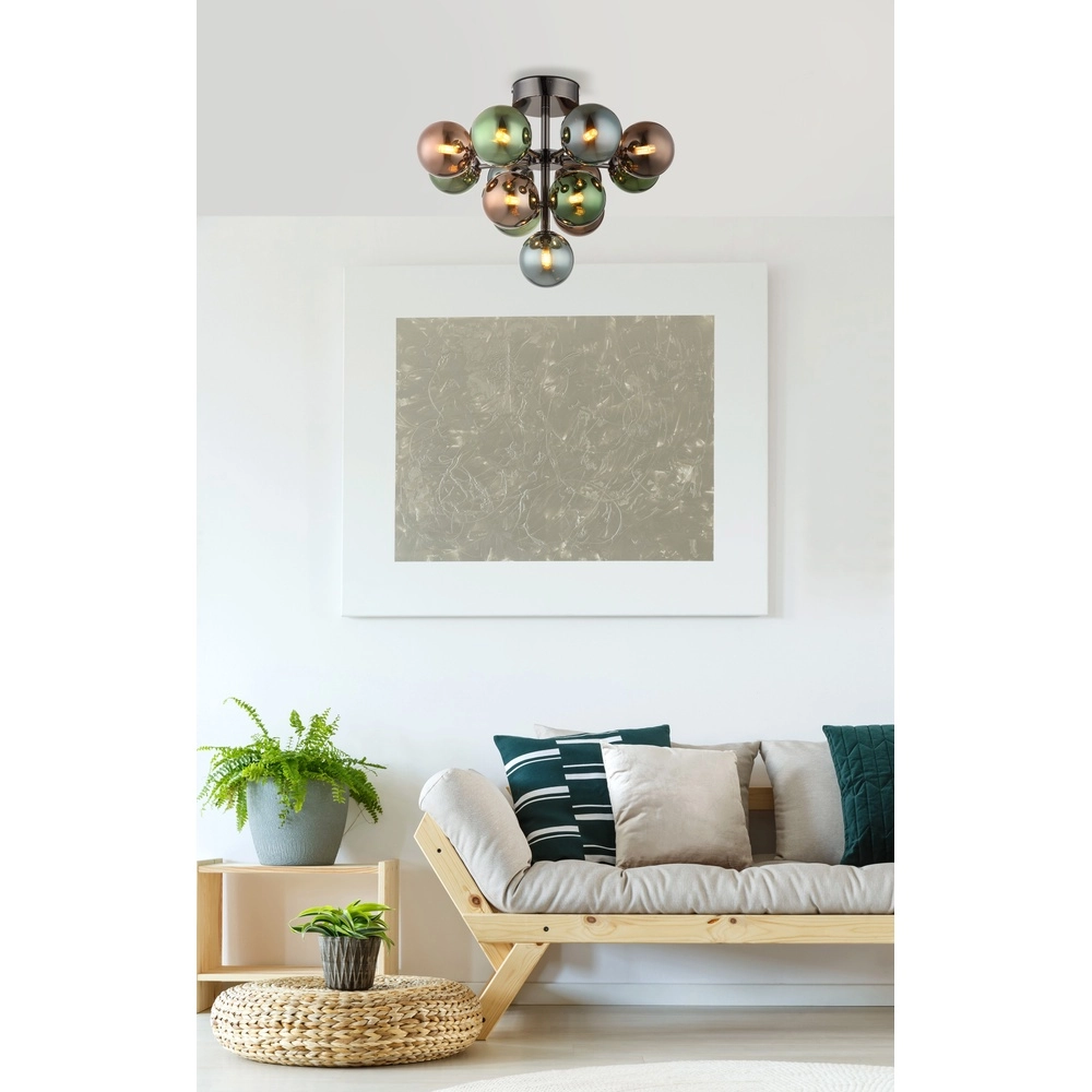 Lampe de plafond en métal à canon Grappy Verre coloré Globo 9007371462773