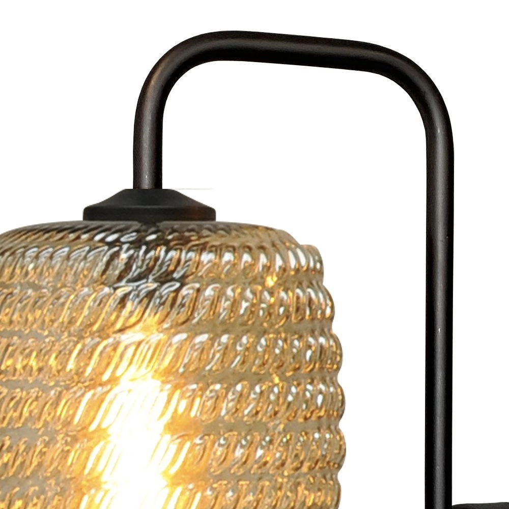 Applique noire Quinto avec verre strié Masterlight 8718121250977