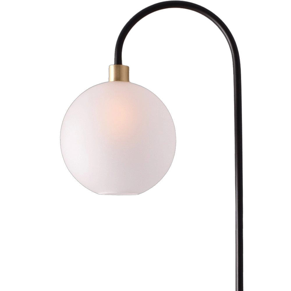 Lampe de pied Lazise noir avec or et verre blanc Masterlight 8718121321943