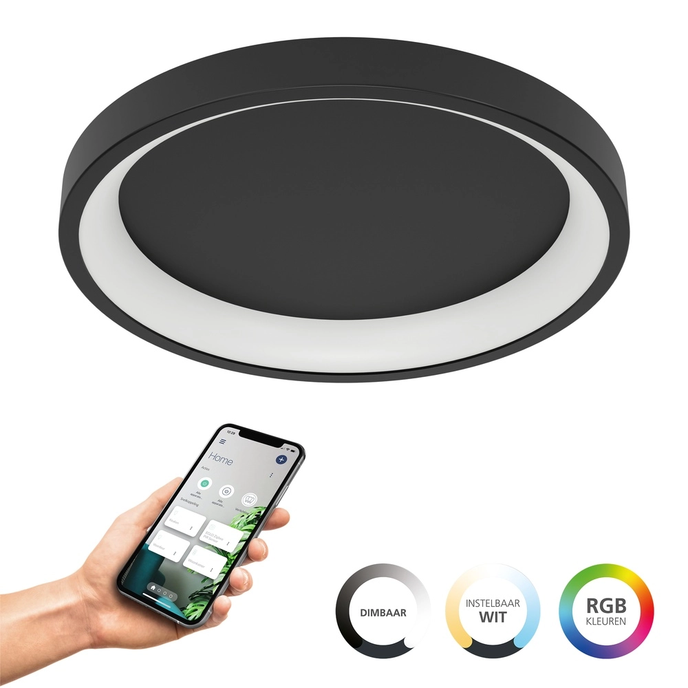 Plafonnier rond Loretello-Z Noir intelligent Plafonnier rond Loretello-Z Noir intelligent