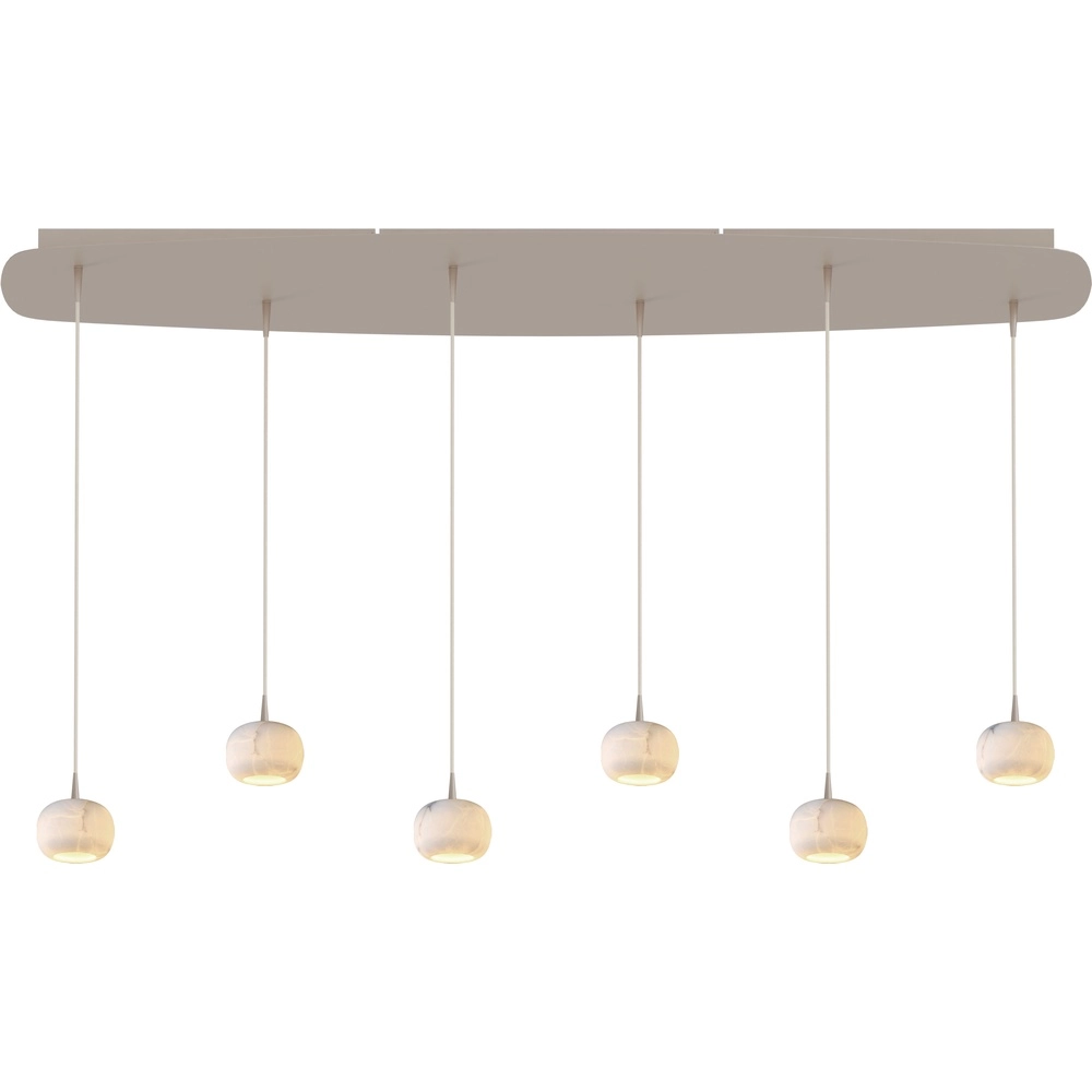 Lampe suspendue ovale Alta Terra beige à 6 tons clairs