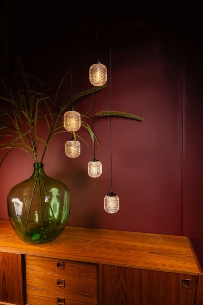 Suspension ronde Kristel 5 lumières noir ETH 8720195309192