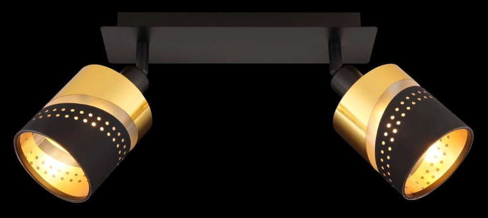 Spot de plafond 2 lumières Or noir avec de l'or Globo 9007371449705