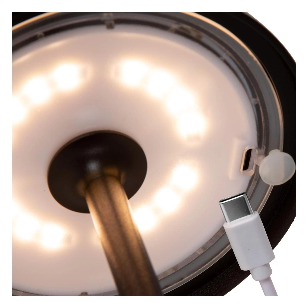 Lampe de table rechargeable Joy IP54 noir Lucide 5411212151940