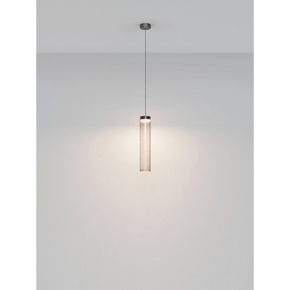 Lampe pendante de conception Brielle anthracite avec verre moka Lyora 5212017495419