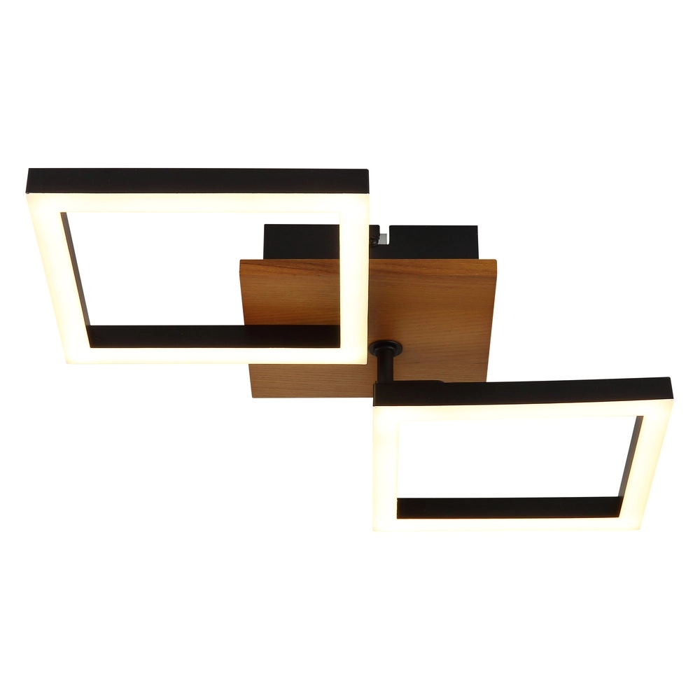 Lampe de plafond à design Kerry noir avec un aspect bois Globo 9007371440221