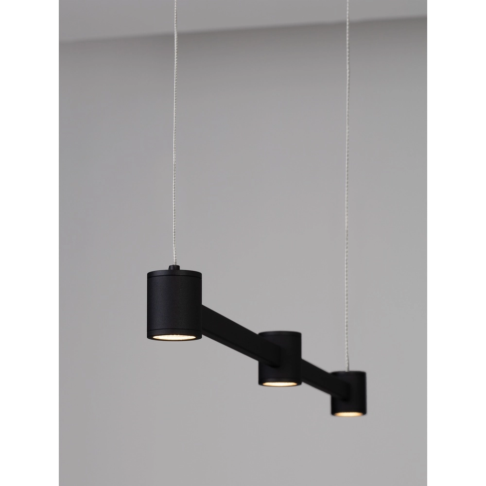 Suspension design Puize 3 lumières noir