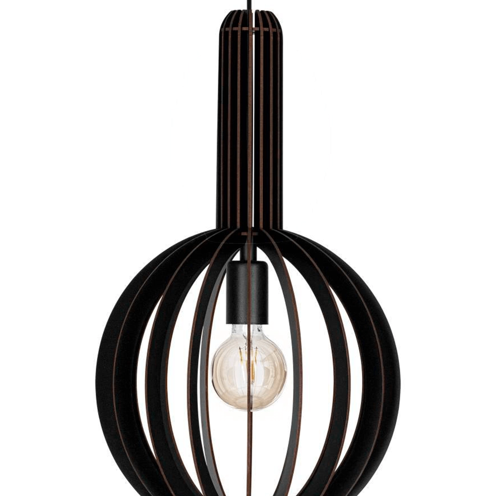 Lampe à suspension en bois noir Velasco Ø 31 cm Eglo 9008606224067