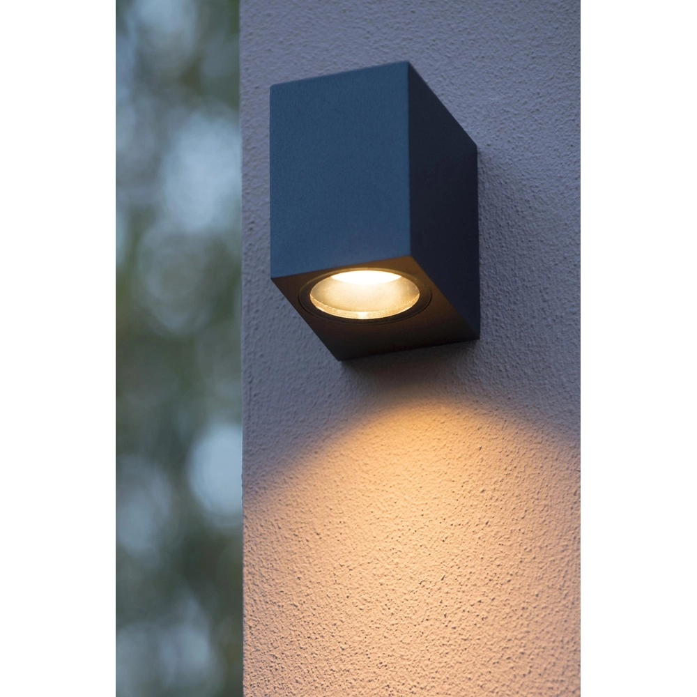 Emplacement mural de conception Zaro IP44 noir simple Lucide 5411212690043