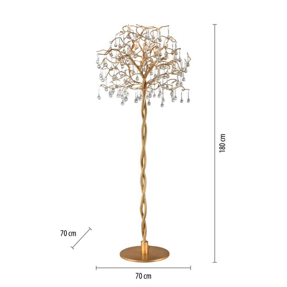 Lustre sur pied Icicle laiton antique Paul Neuhaus 4012248332931